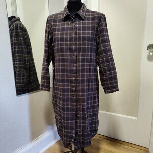 Prairie Underground plaid flannel shirt dress